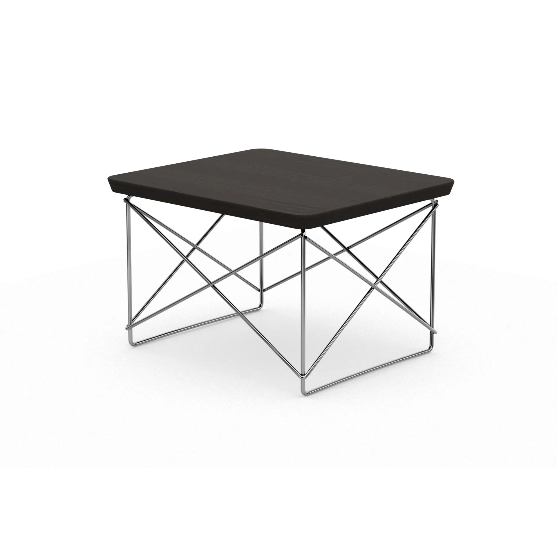 LTR occasional table sidobord, Dark oak-stainless steel Vitra