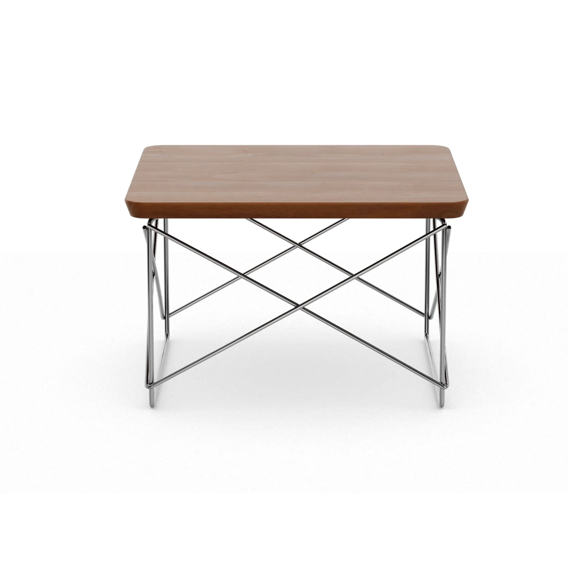 LTR occasional table sidobord, Dark walnut-stainless steel Vitra