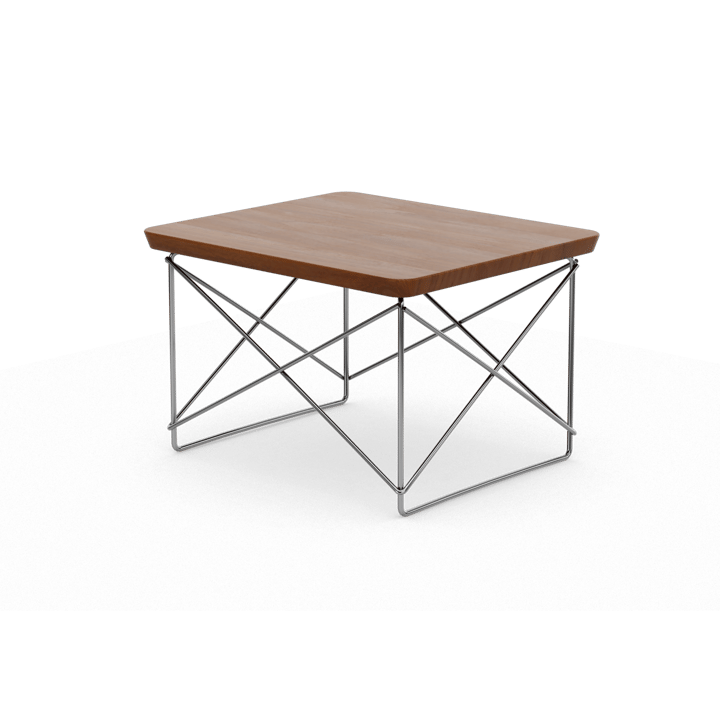 LTR occasional table sidobord, Dark walnut-stainless steel Vitra