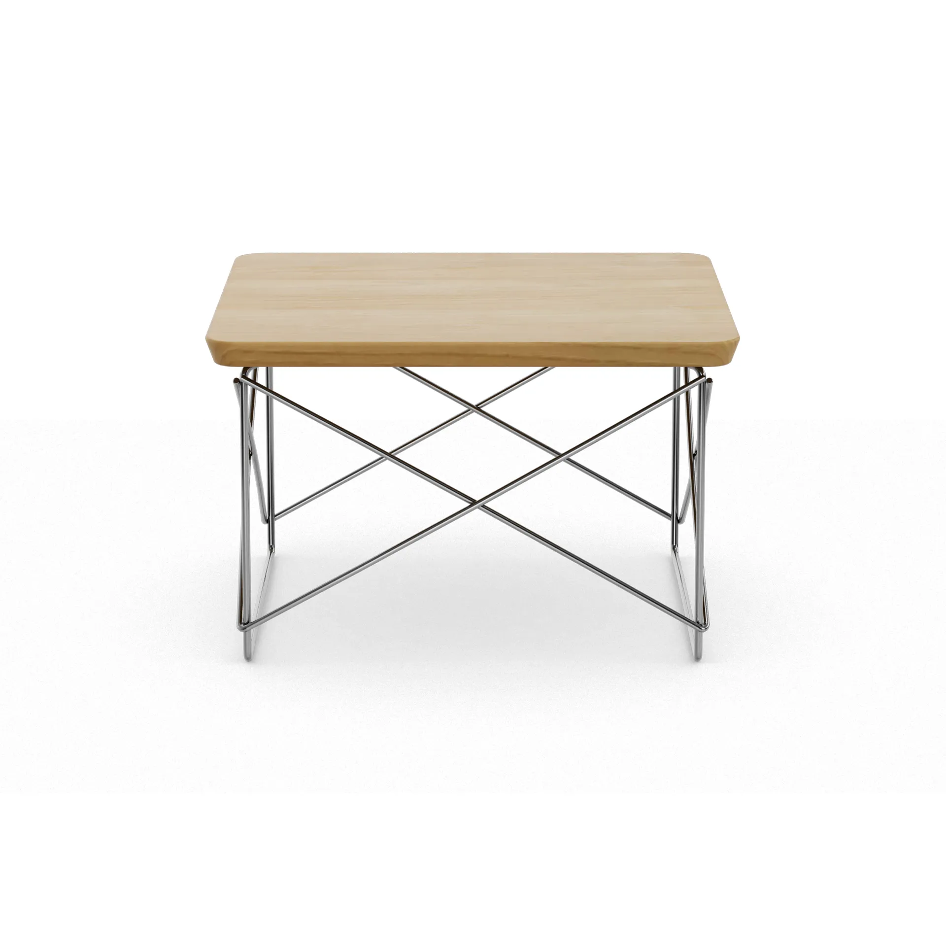 LTR occasional table sidobord, Natural chestnut-stainless steel Vitra