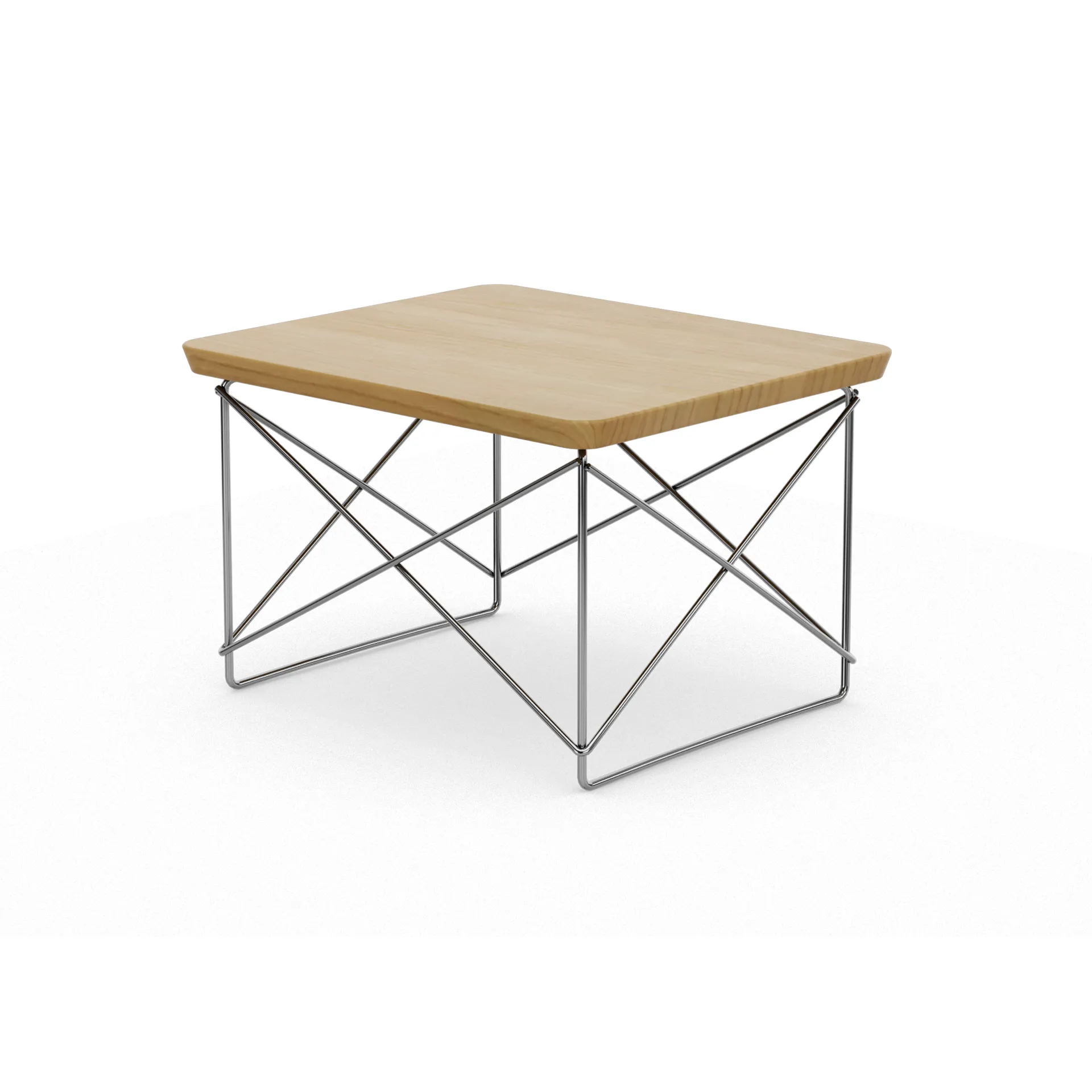 LTR occasional table sidobord, Natural chestnut-stainless steel Vitra