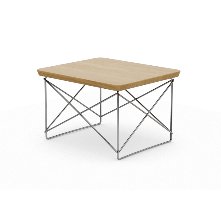 LTR occasional table sidobord, Natural chestnut-stainless steel Vitra