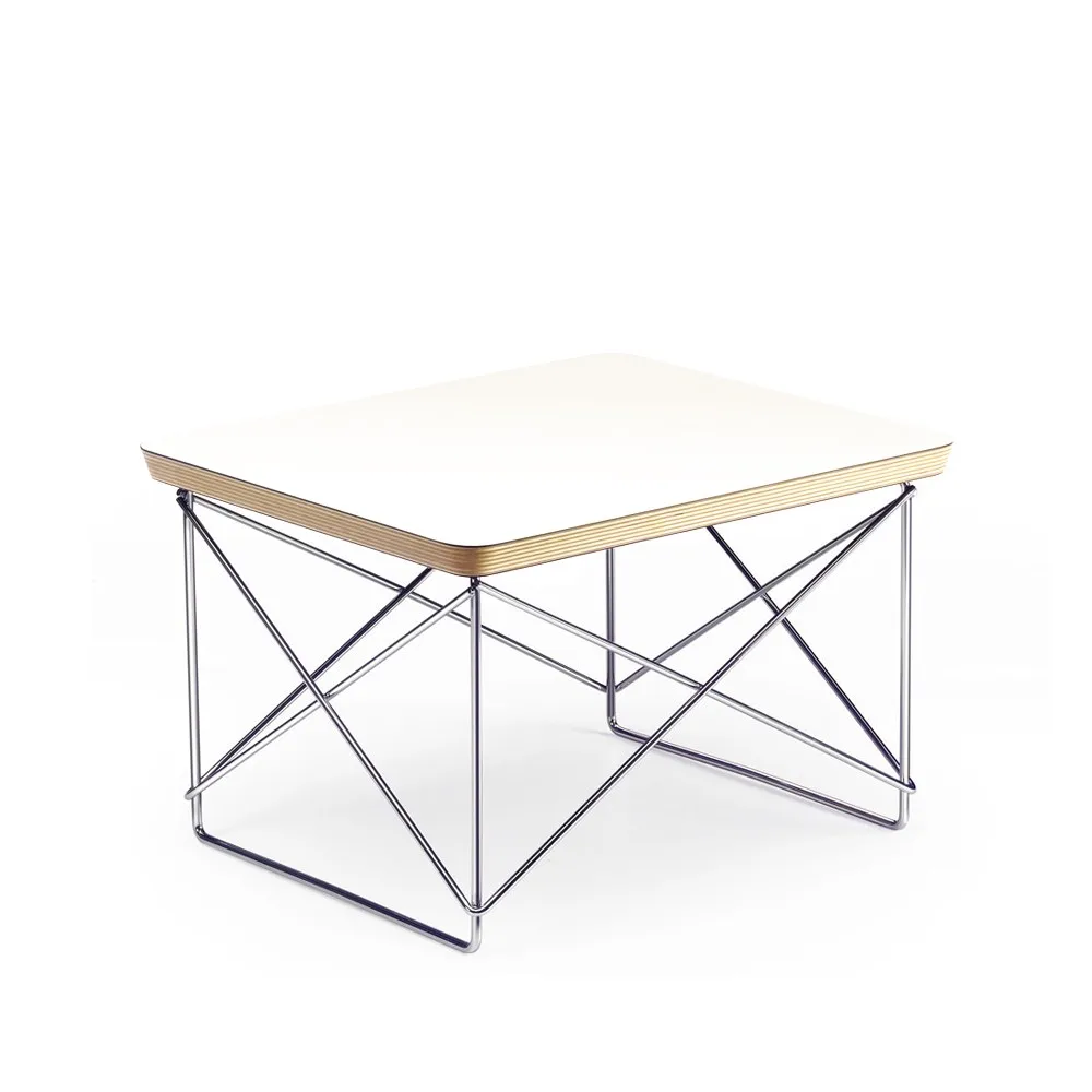 LTR occasional table sidobord, Vit laminat-kromstativ Vitra