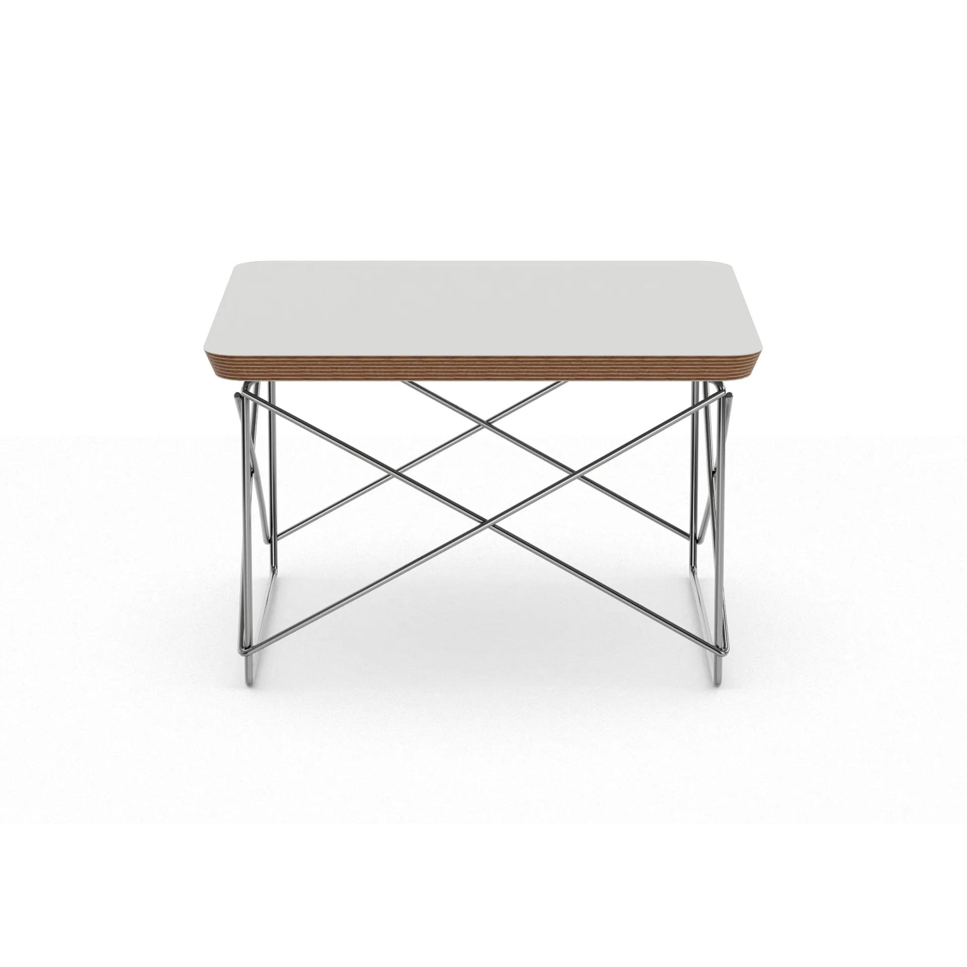 LTR occasional table sidobord, White-stainless steel Vitra