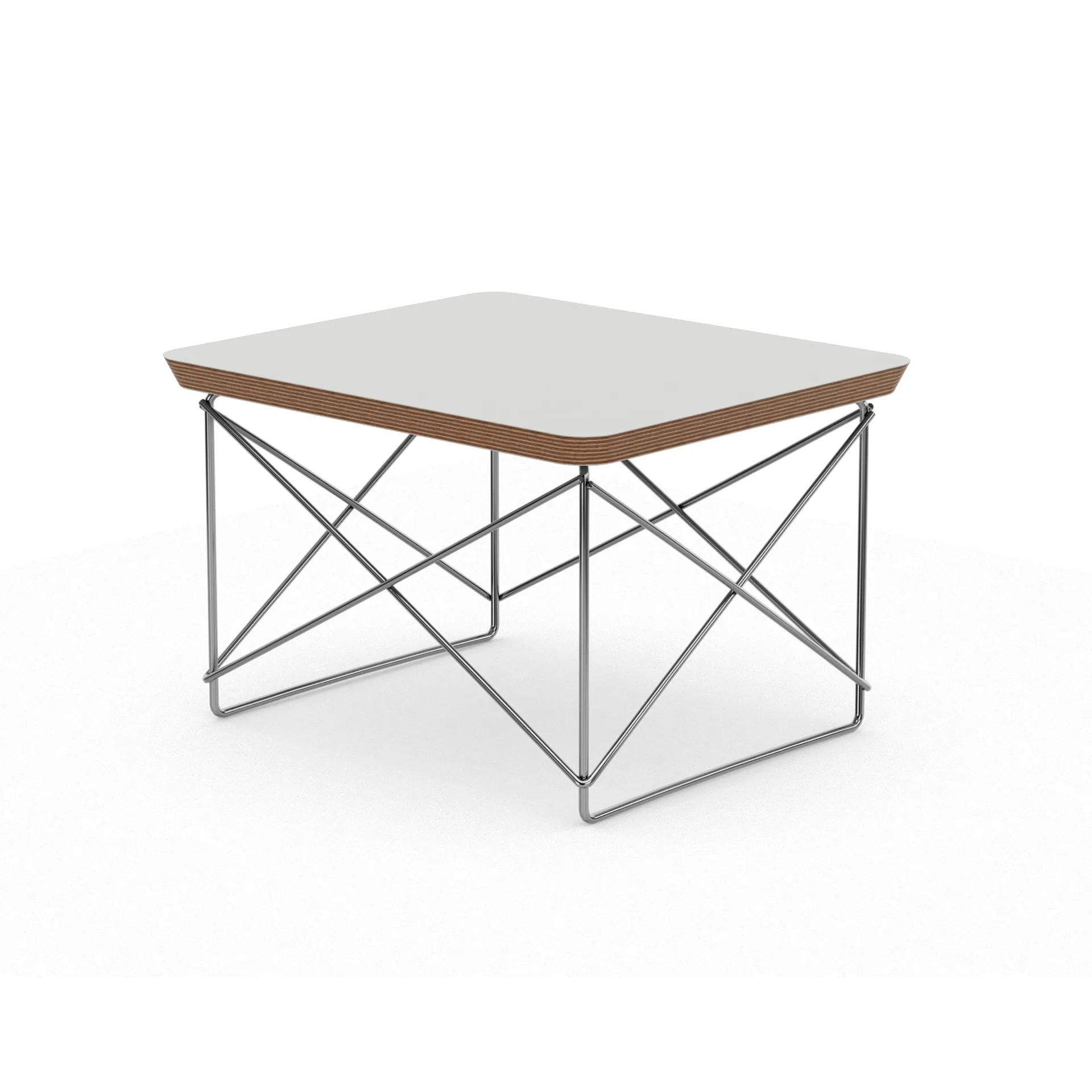 LTR occasional table sidobord, White-stainless steel Vitra