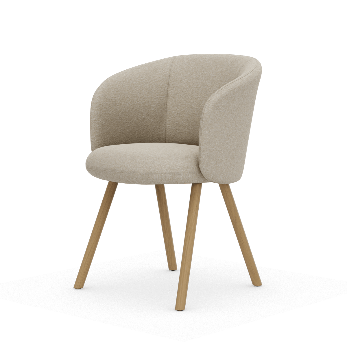 Vitra Mikado Armchair stol Nubia Cream-pearl-natural oak
