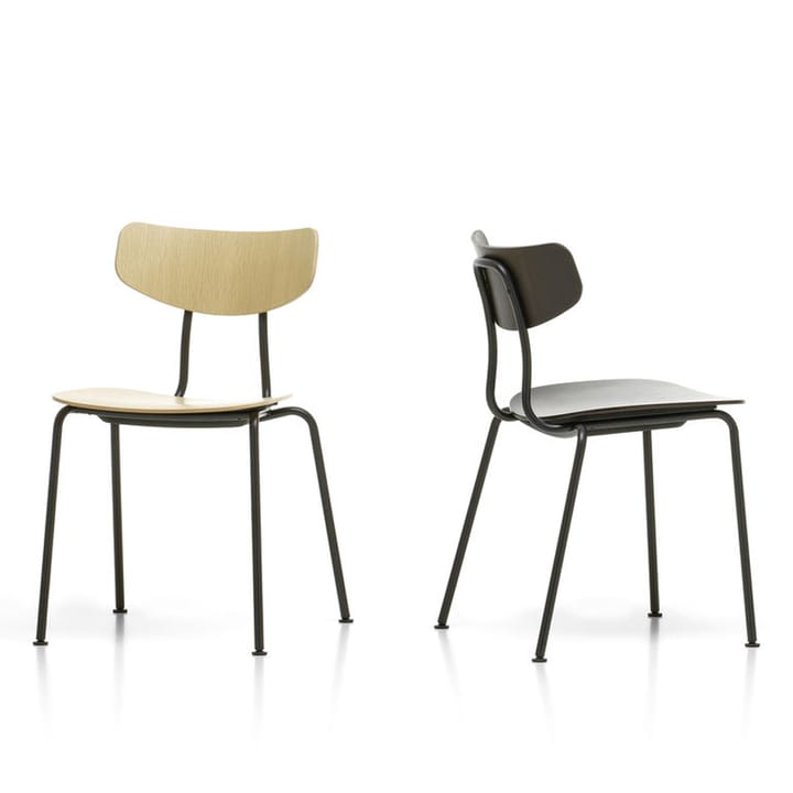 Moca stol, Natural oak-Chrome Vitra