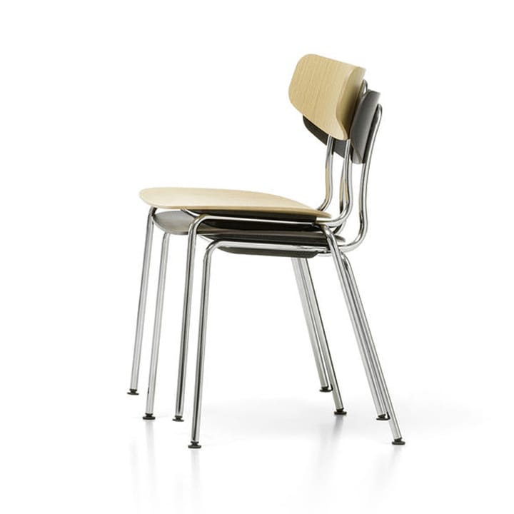 Moca stol, Natural oak-Chrome Vitra