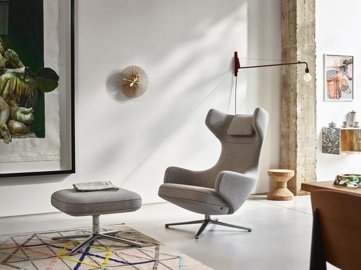 Ottoman fotpall aluminiumstativ, Cosy 2 pebble grey Vitra
