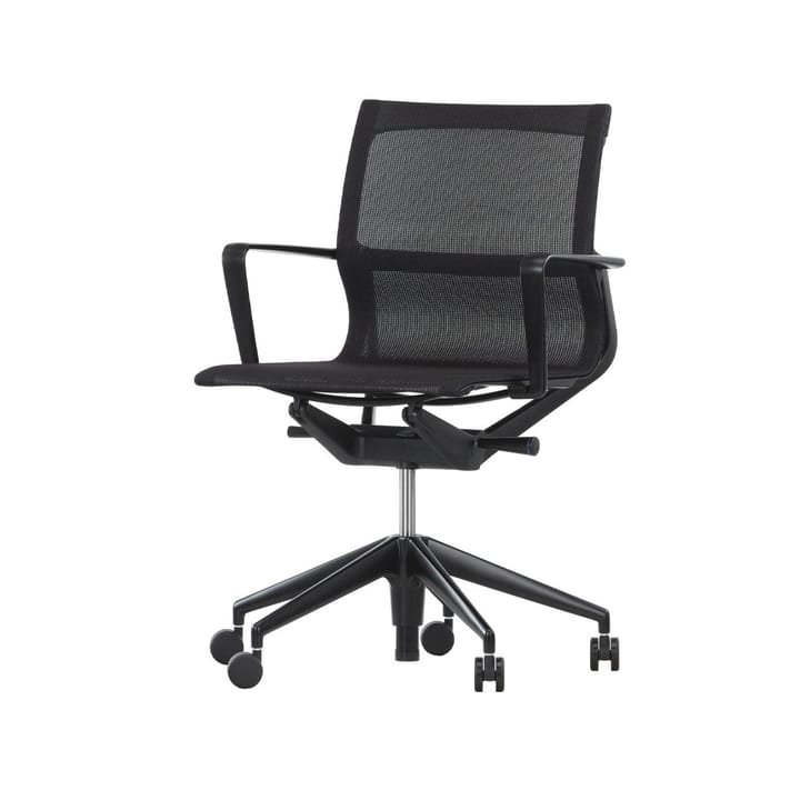 Physix kontorsstol - tyg trioknit black pearl, stativ deep black, hjul - Vitra
