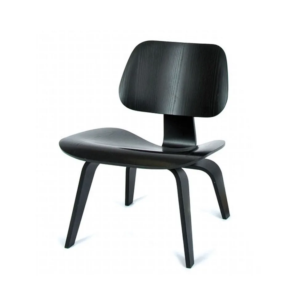 Plywood group LCW fåtölj, Svartbetsad ask Vitra