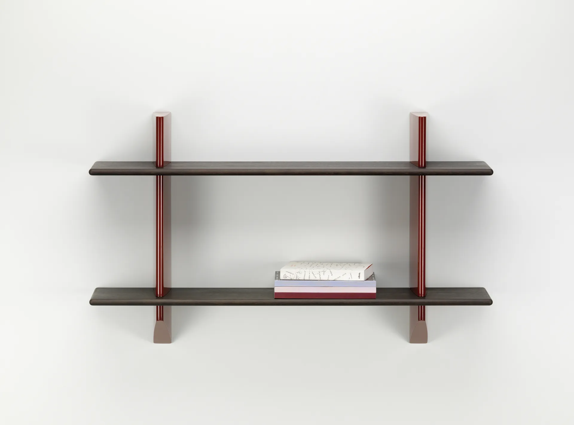 Rayonnage mural hylla, Dark oak-Japanese red Vitra