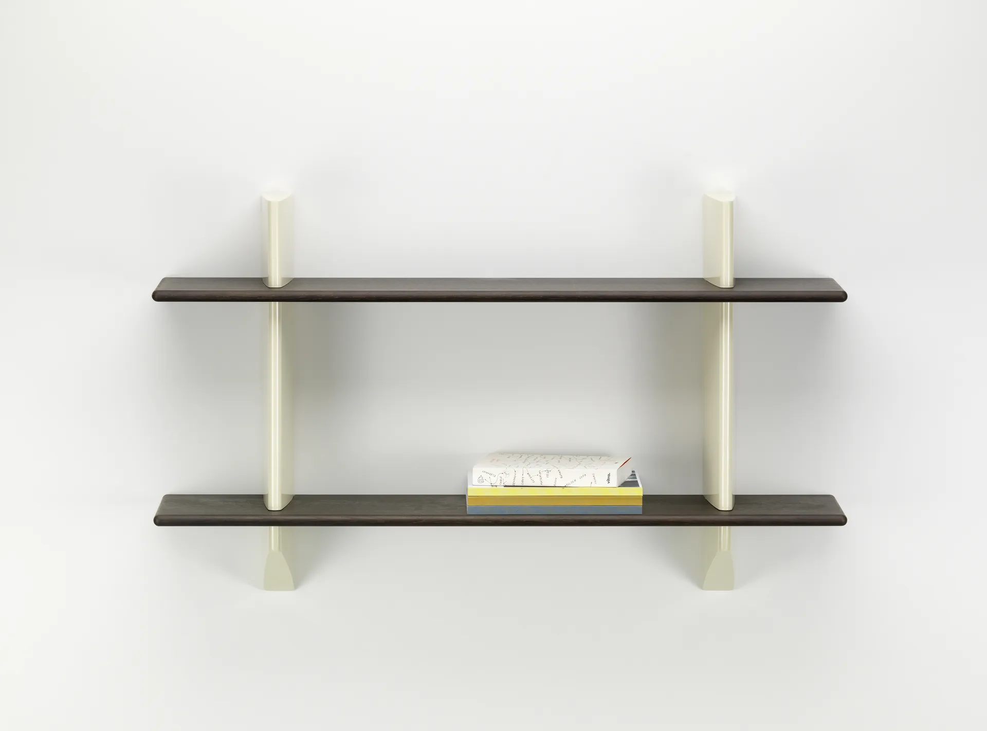 Rayonnage mural hylla, Dark oak-Prouvé blanc colombe Vitra