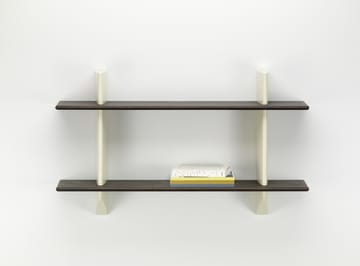 Rayonnage mural hylla - Dark oak-Prouvé blanc colombe - Vitra