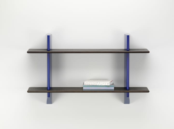 Rayonnage mural hylla, Dark oak-Prouvé bleu marcoule Vitra
