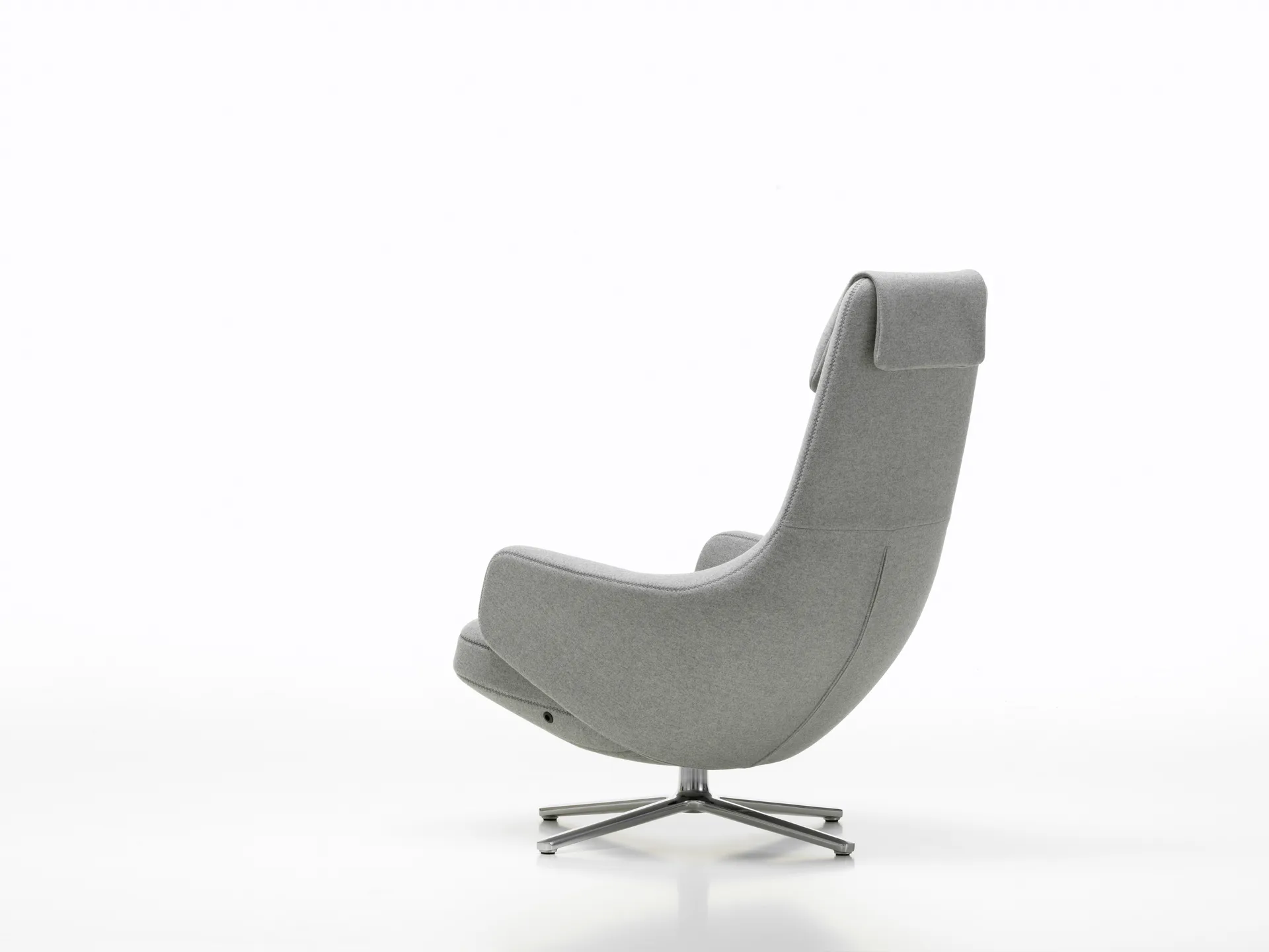 Repos fåtölj aluminiumstativ, Cosy 2 pebble grey Vitra