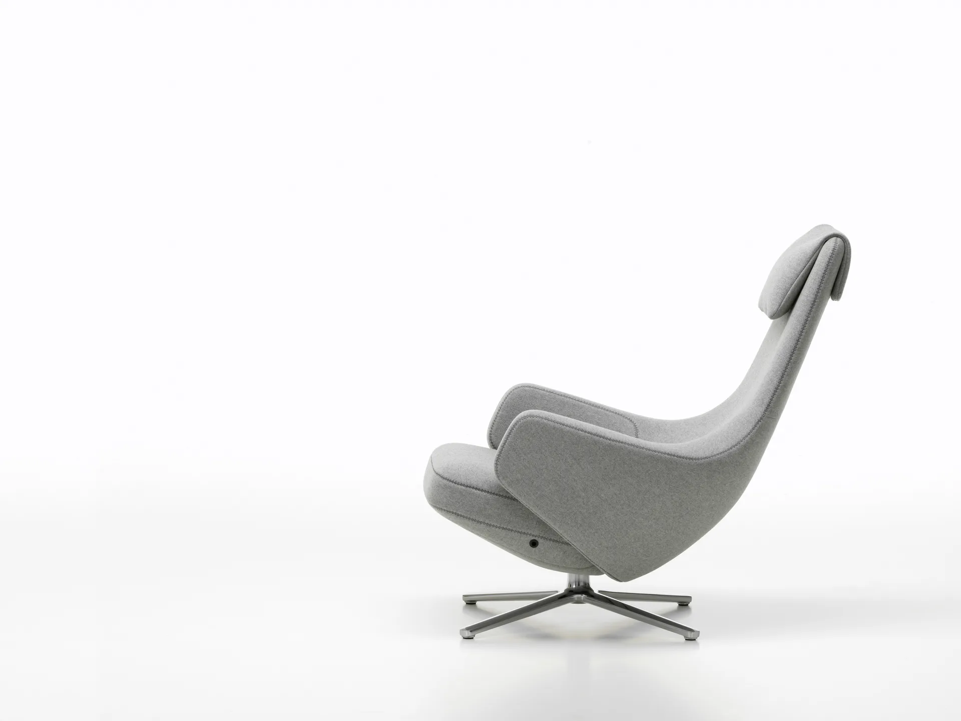 Repos fåtölj aluminiumstativ, Cosy 2 pebble grey Vitra