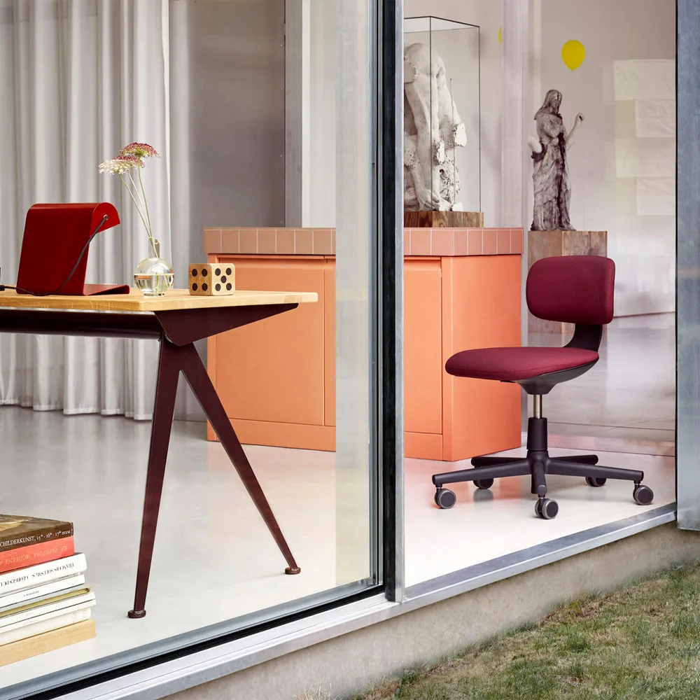 Rookie kontorsstol, plano cream white/sierra grey- deep black Vitra