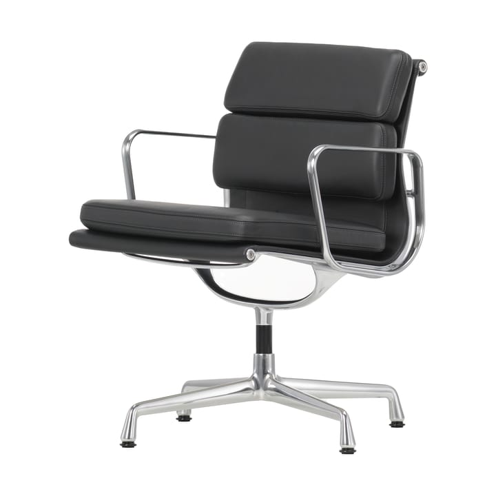 Soft Pad Chair EA 208 classic height polerat krom - Läder L50 Nero (filttassar) - Vitra