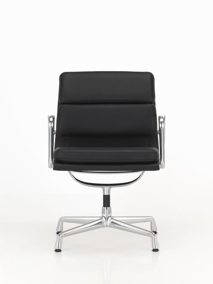 Soft Pad Chair EA 208 classic height polerat krom - Läder L50 Nero (filttassar) - Vitra