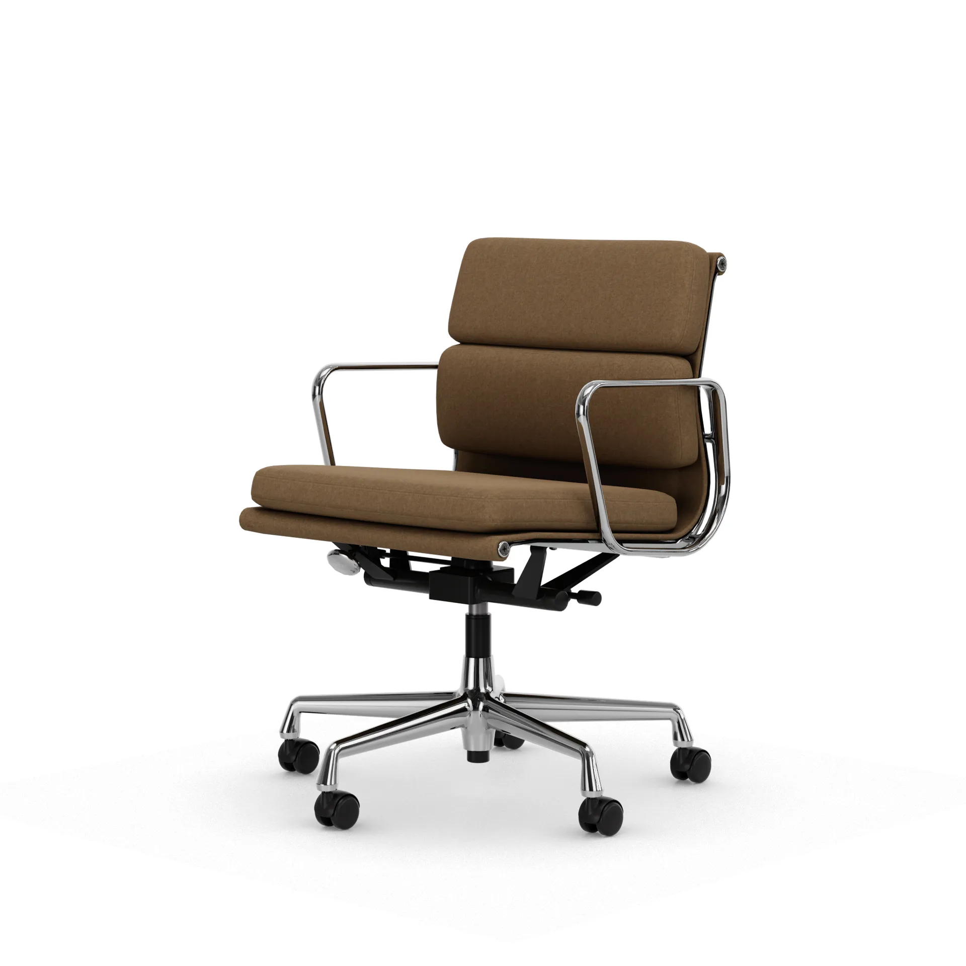 Soft Pad Chair EA 217 polerat kromstativ, Papyrus Vitra