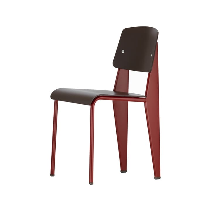 Standard SP stol - teak brown, rött stativ - Vitra