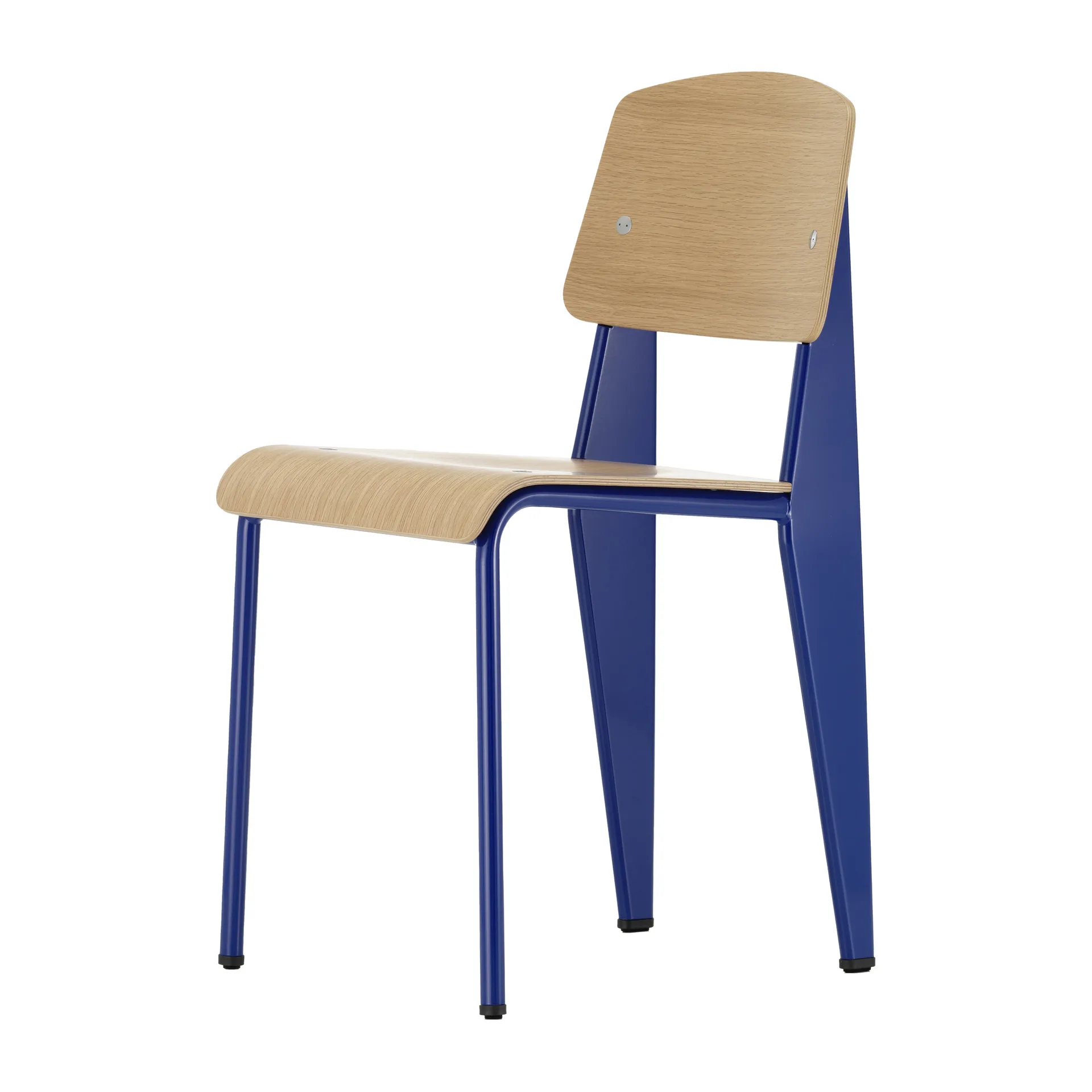 Standard stol, ek natur, prouvé bleu marcoule stativ Vitra