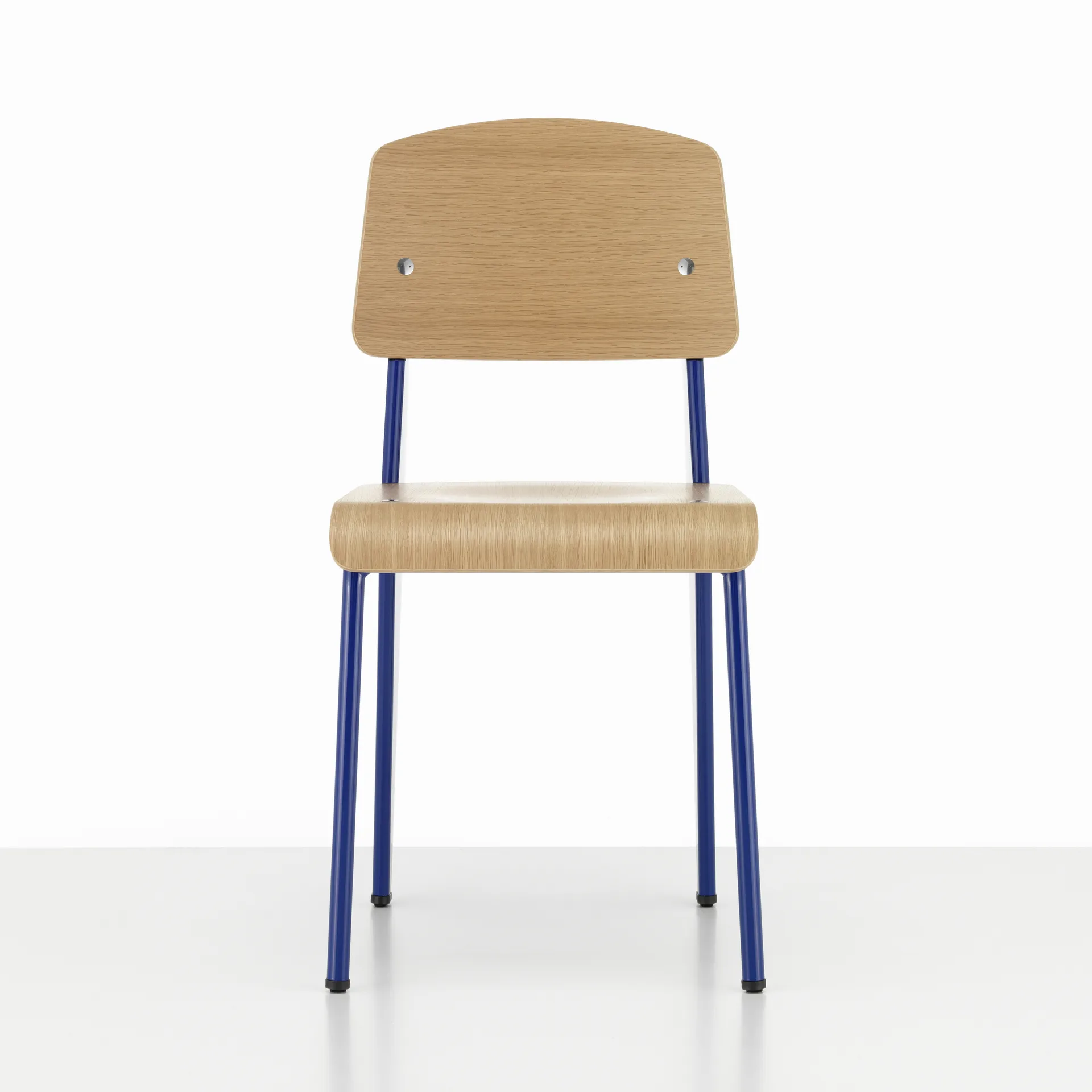 Standard stol, ek natur, prouvé bleu marcoule stativ Vitra