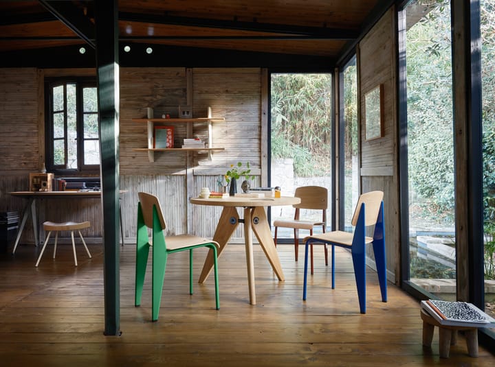 Standard stol, ek natur, prouvé bleu marcoule stativ Vitra