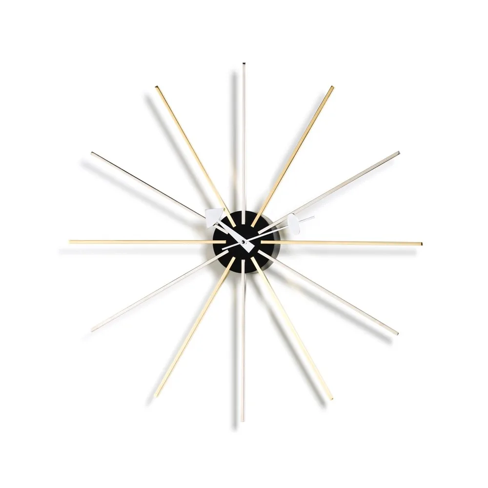 Star Clock väggklocka, Krom-Mässing Vitra