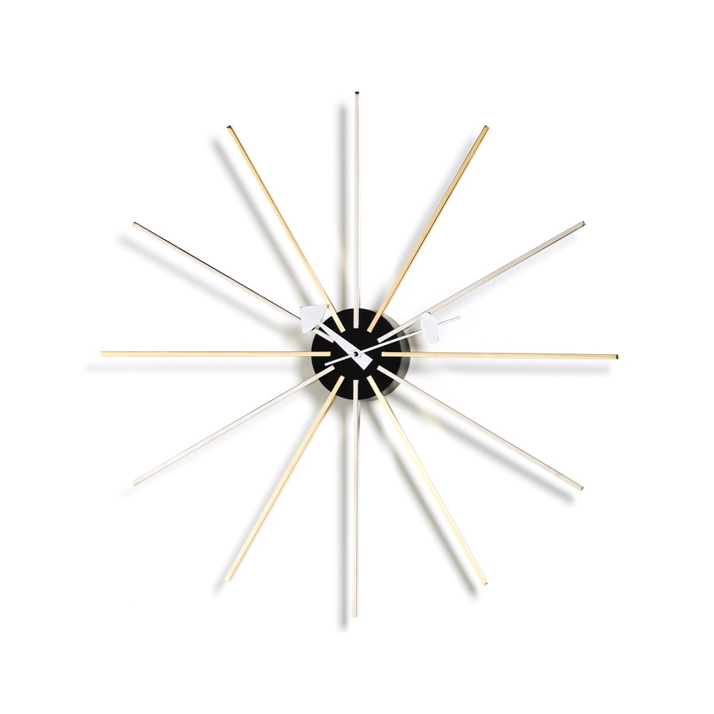 Vitra Star Clock väggklocka Krom-Mässing | Skandinavisk Design | Väggklockor | Silverfärgad