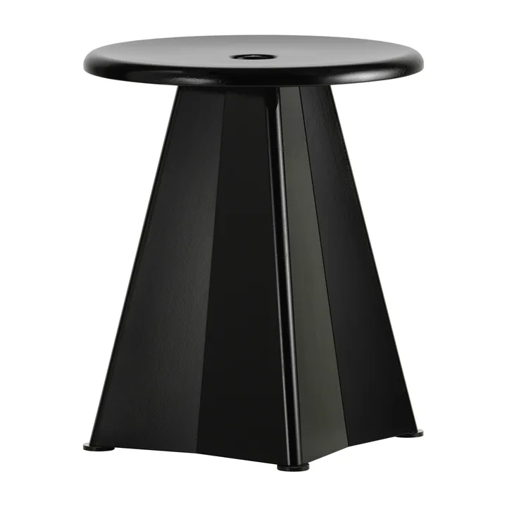Tabouret Métallique rund pall - Deep black (svart), Ø38x44,5 cm - Vitra