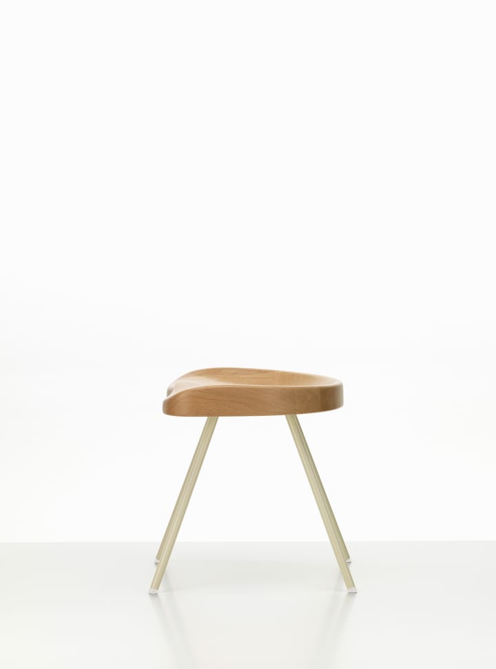 Tabouret No 307 pall, Oak-Prouvé blanc colombe Vitra