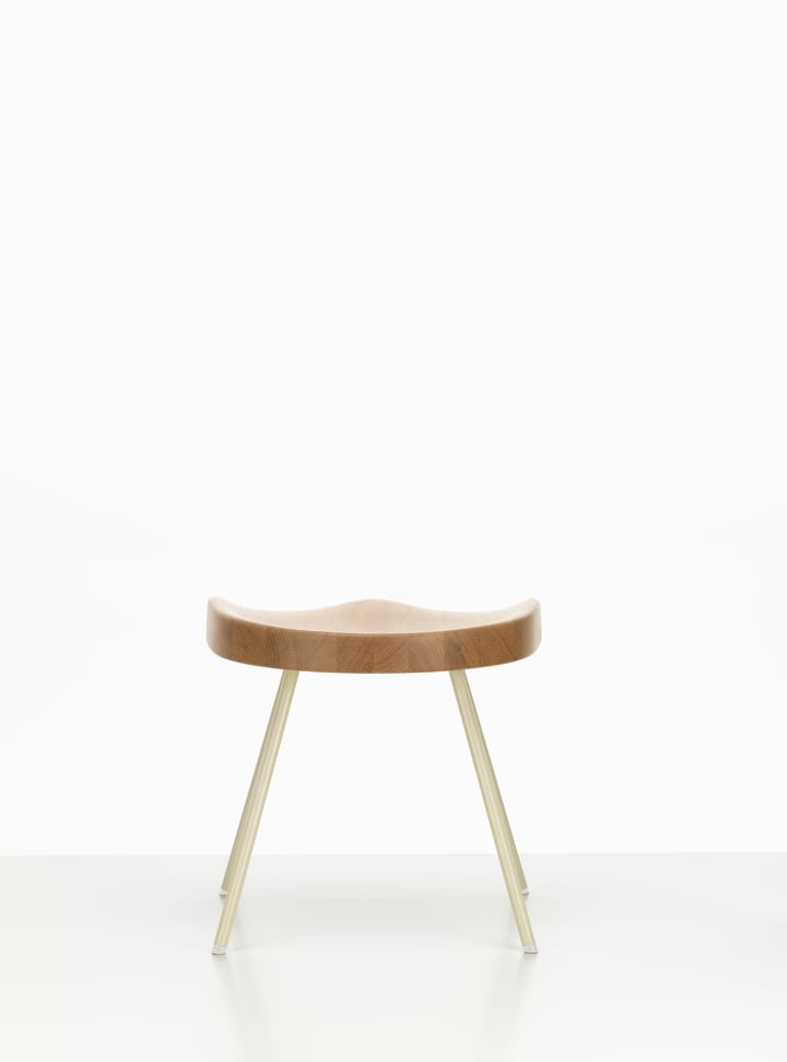 Tabouret No 307 pall, Oak-Prouvé blanc colombe Vitra