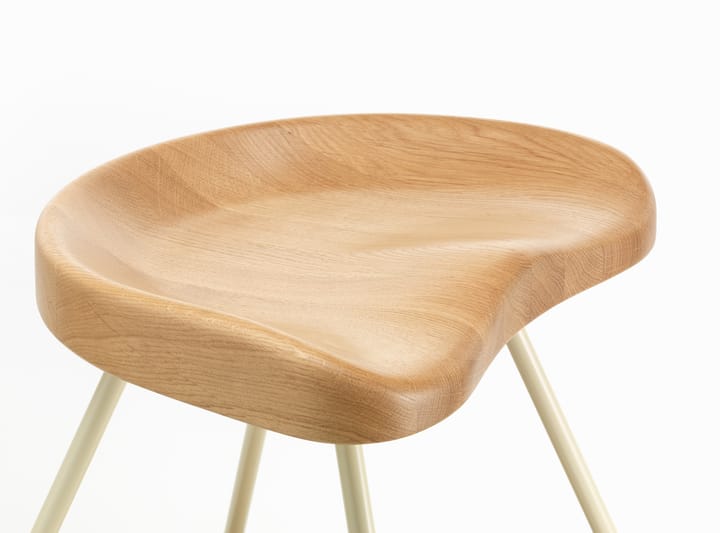 Tabouret No 307 pall, Oak-Prouvé blanc colombe Vitra