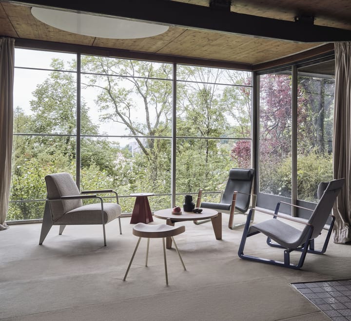Tabouret No 307 pall, Oak-Prouvé blanc colombe Vitra
