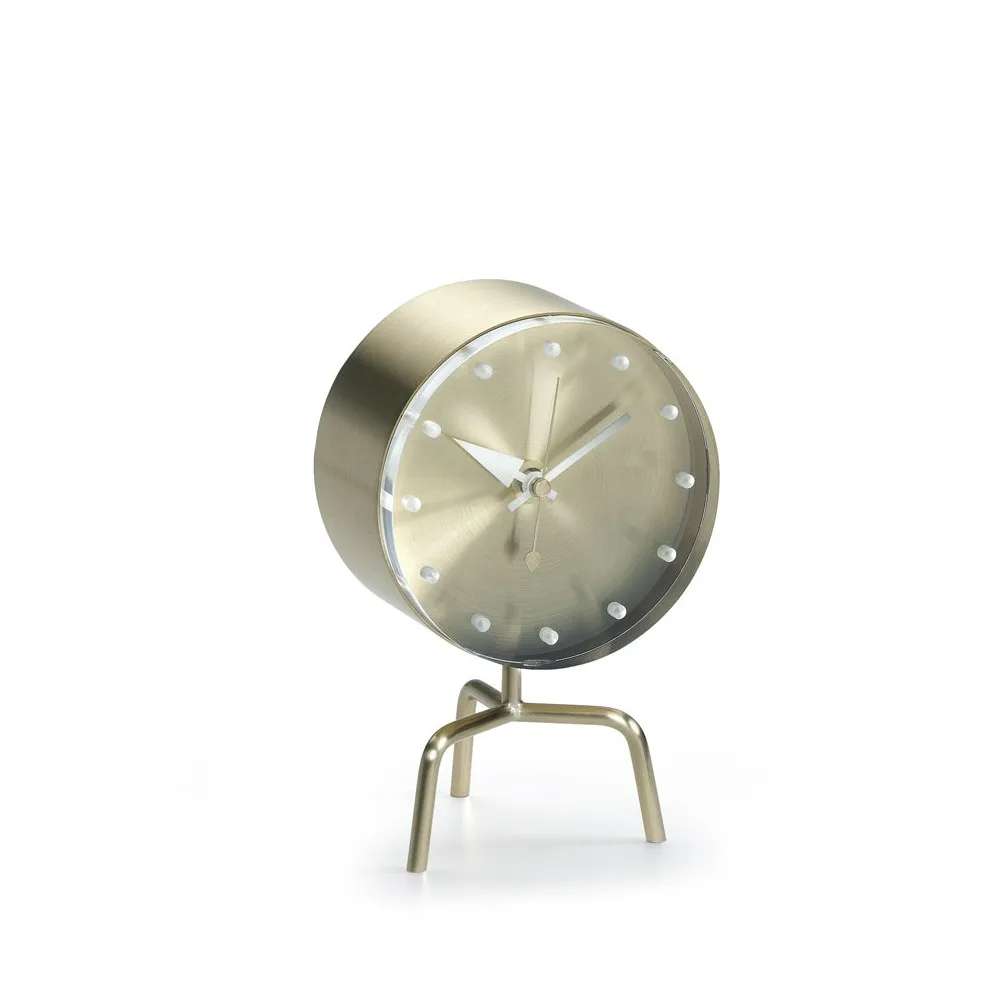 Tripod Clock bordsklocka, Mässing Vitra