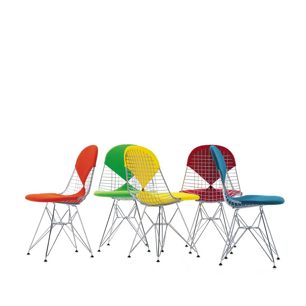 Wire chair DKR-2 stol, Hopsak nero-Chrome Vitra