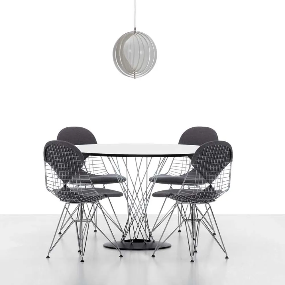 Wire chair DKR-2 stol, Hopsak nero-Chrome Vitra
