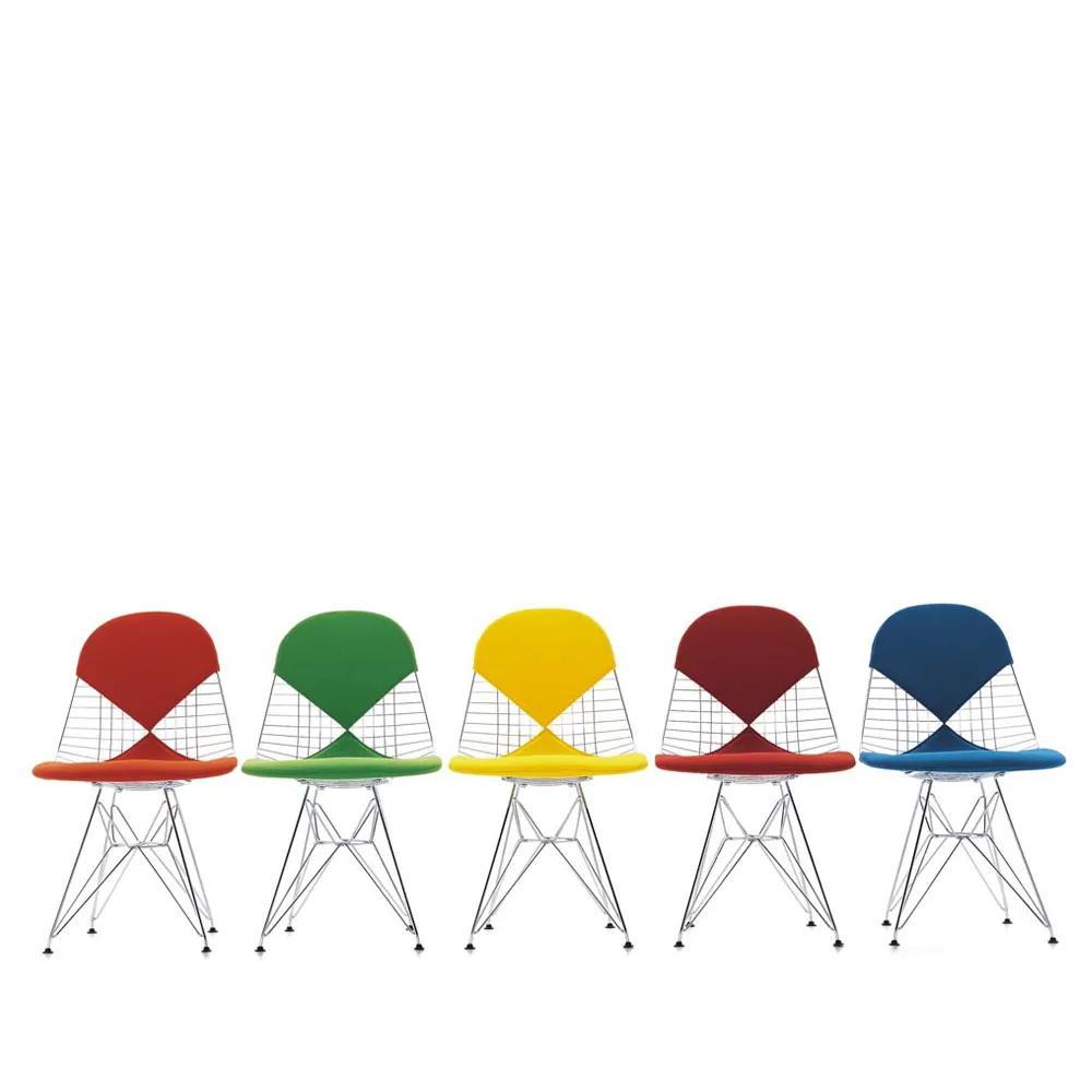 Wire chair DKR-2 stol, Hopsak nero-Chrome Vitra