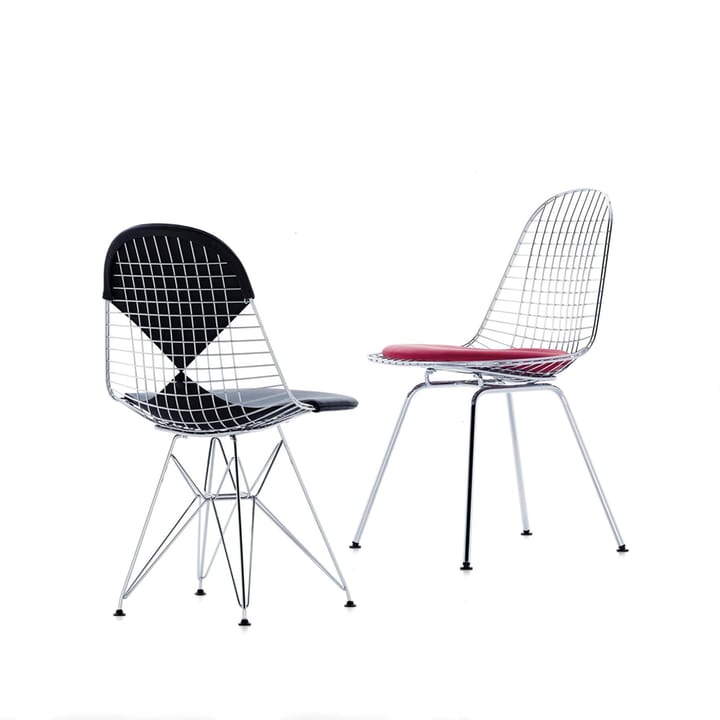Wire chair DKR-2 stol - Hopsak nero-Chrome - Vitra