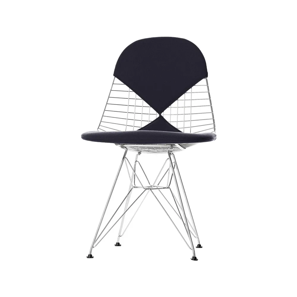 Wire chair DKR-2 stol, Hopsak nero-Chrome Vitra