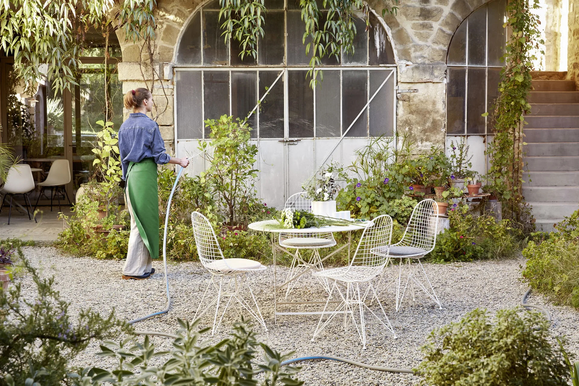 Wire chair DKR stol, White Vitra