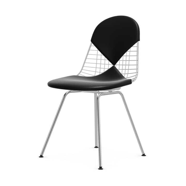 Wire chair DKX-2 stol - Svart läder-Krom - Vitra