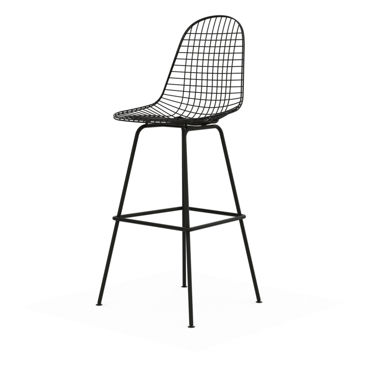 Wire Stool barpall - High Black - Vitra