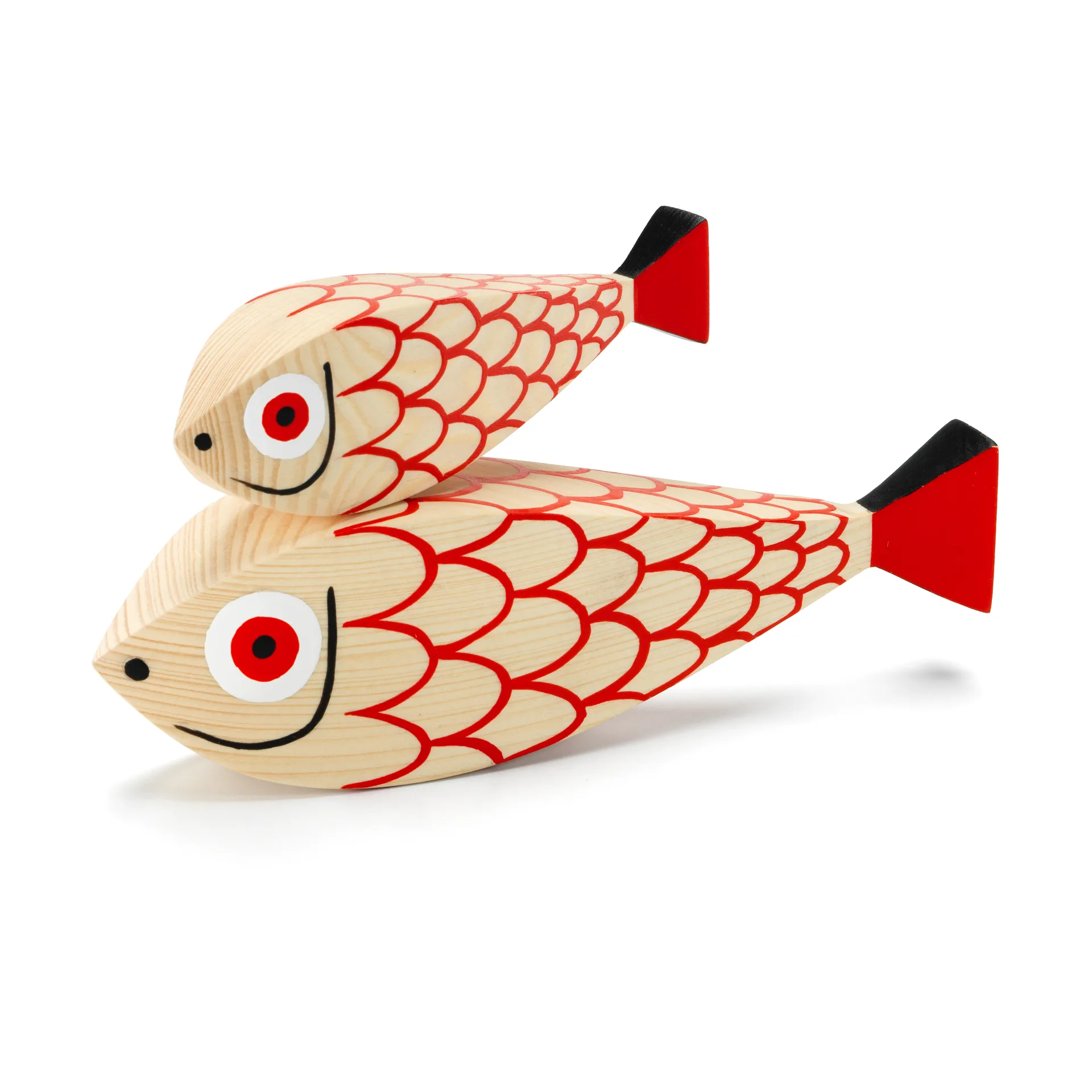 Wooden Dolls, röd, mother fish & child Vitra