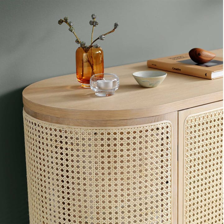 Be My Guest sideboard, rotting, vitoljad ek, svart stålstativ Warm Nordic