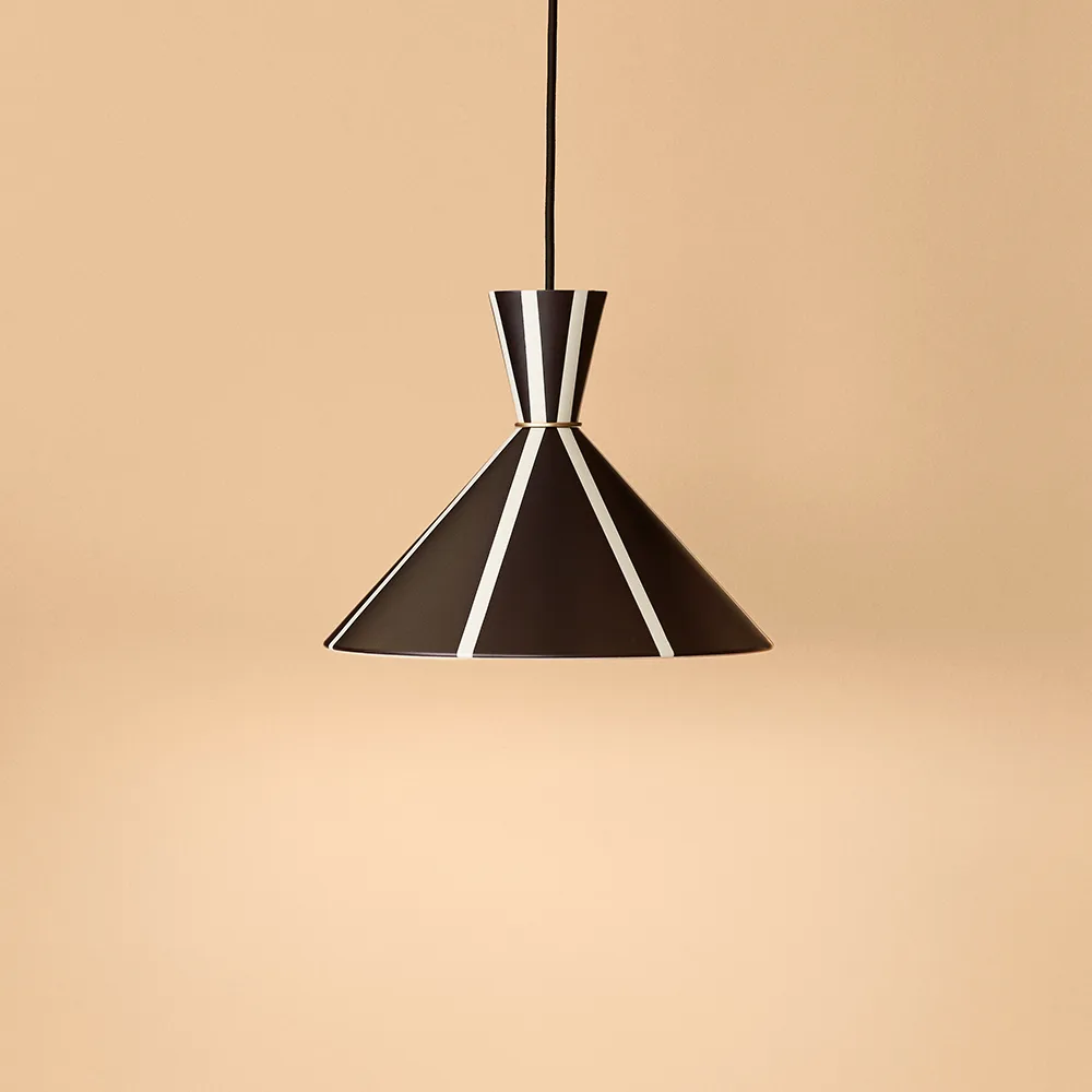 Bloom pendel, black noir/warm white, stripe Warm Nordic