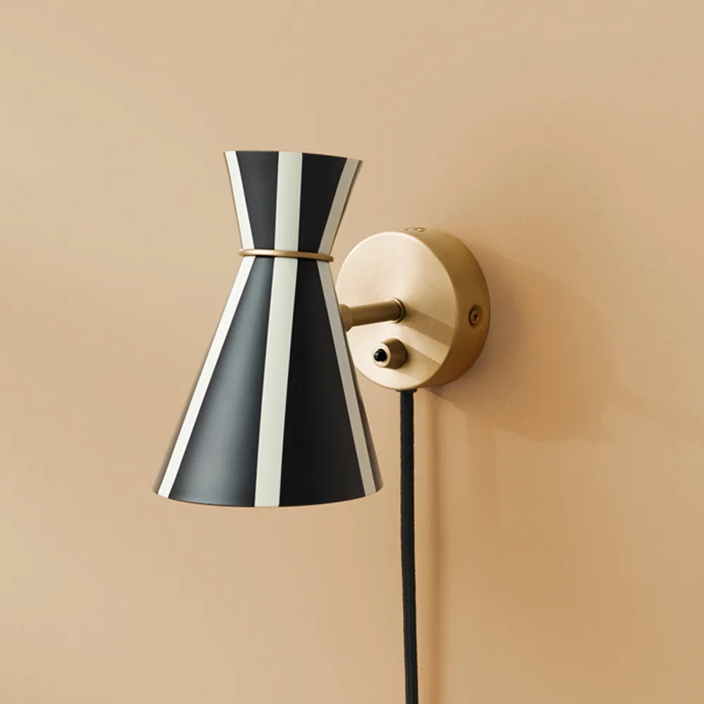 Bloom vägglampa, black noir/warm white, stripe Warm Nordic