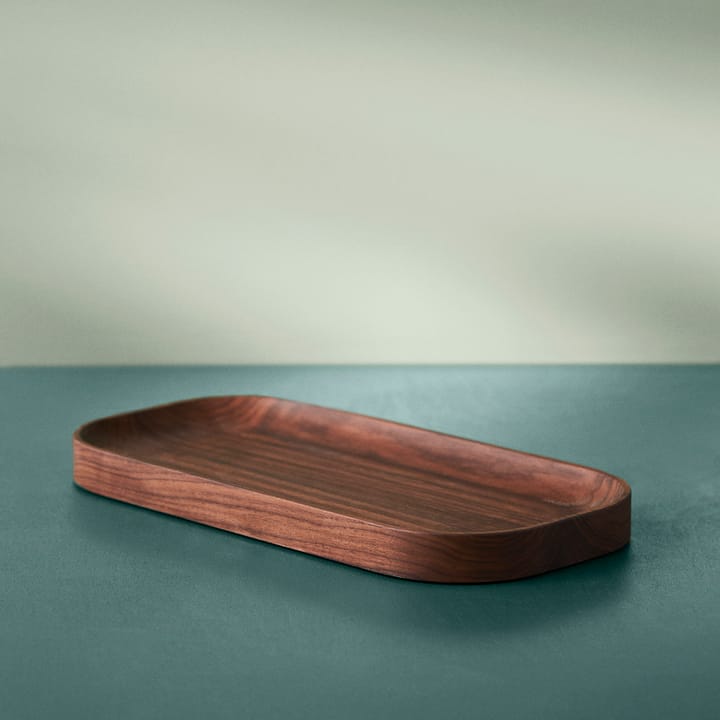 Carved Wood bricka oval - Valnöt - Warm Nordic